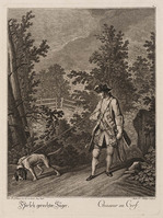 KG 01060
<br/>
Jagers en valkeniers (serie van 25 bladen)
<br/>
<em>Ridinger, Martin Elias (ca. 1730-1780)</em>